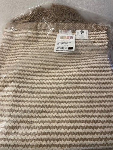 Natural stripe jute rug - natural, 120