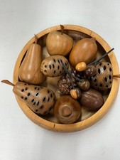 Hand-Carved Wooden Fruit Bowl