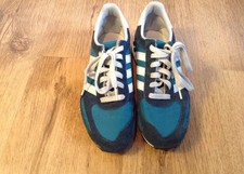 Adidas 3 STRIPE la trainers VERY RARE BLUE SUEDE / TEAL WORN TWICE UK SIZE 6