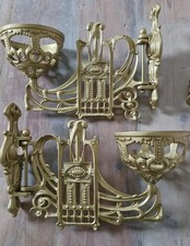 Pair Art Noveau Piano Wall Sconces Swing Arm Candle Lamp Fittings