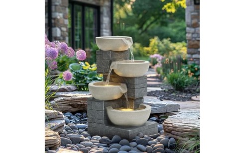 Rhine cascading water feature - water,