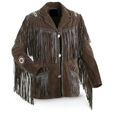 Mens suede Leather coat Native
