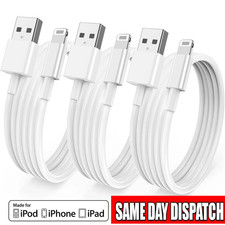 3 x iPhone Charger Fast For Apple Cable USB Lead 7 8 X XS XR 11 12 Pro Max 13 14