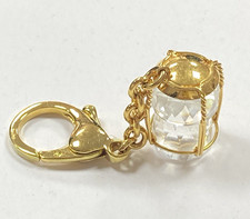 Swarovski Crystal Champagne Cork Key Ring goldtone