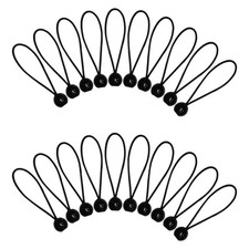 BLACK 6"-10" BUNGEE BALLS Strong Elastic Shock Cord Tarp Loop Cover Boat Ties