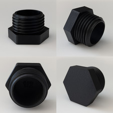 Plug with Metric BSP Parallel Threads End Stop Cap Male Blanking Plastic Black