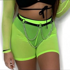 Neon Green Mesh Cycling Shorts