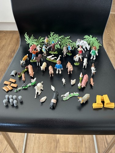 Farm yard animals - yard, trees