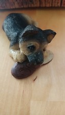 Vintage Sandicast Dog German Shepard Puppy Chewing Shoe