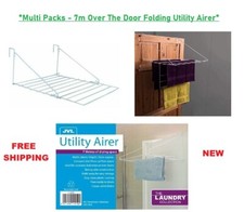 7m Folding Over The Door Utility Clothes White Airer Caravan Balcony Dryer Rack