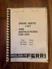Ferri TS-45/10, TS60/10 Hedge Trimmer / Mower Operators & Parts Manual  (16)