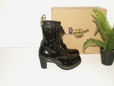 Dr. Martens DARCIE black patent leather heeled boots punk goth UK 5 EU 38 (1143)