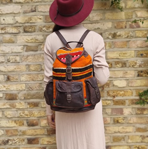 Moroccan carpet backpack - carpet,