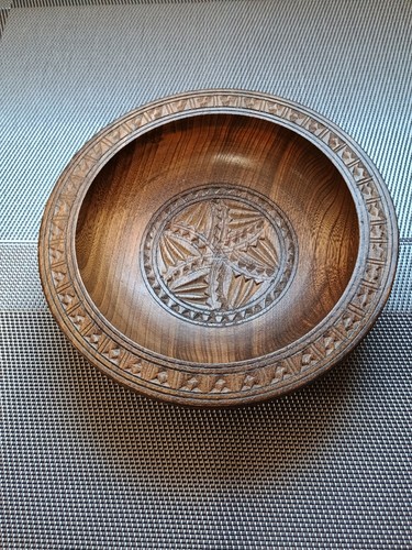 Vintage wooden carved dish