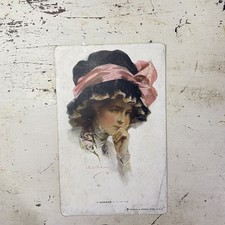 1912 Postcard Lady in Large