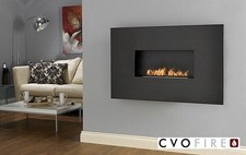Angel Flueless Gas Fire - Satin Black Fascia - Wall Mounted