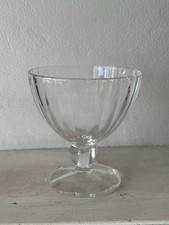 X4 Vintage 1950s Clear Glass Stemmed Dessert Dishes/Bowls