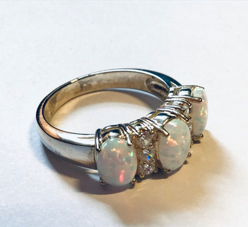 Sterling silver three stone - sterling,