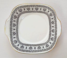 Coalport Black Victoria Cake Plate Vintage