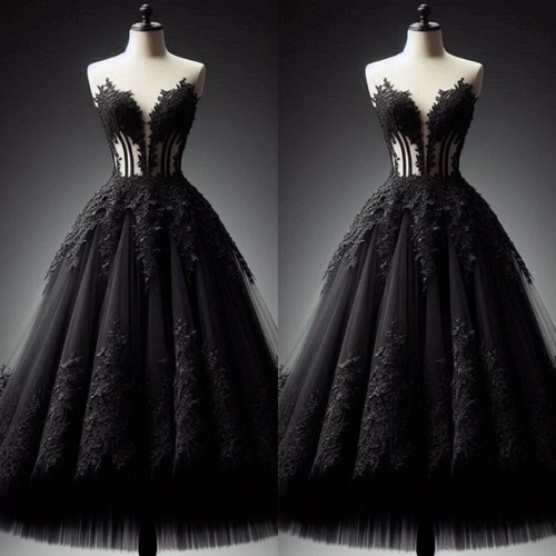 Gothic short wedding dress - wedding,