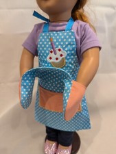18" Dolls Apron & Oven Gloves