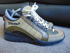 DSQUARED2 551 Leather / Nubuck Trainers Shoes Size 39 UK 6 in Military Green