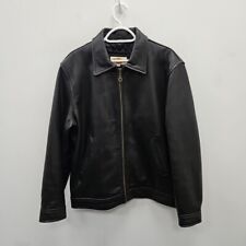 Joe Browns Bomber Biker Punk Black  Heavy Thick Leather Jacket Men's Size Small