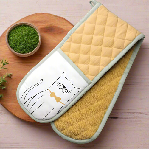 Colourful cat double oven - cat,