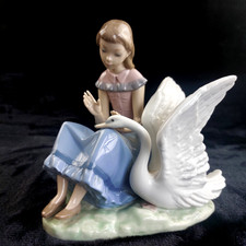 NAO Lladro Girl with Swan