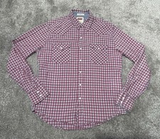 Levi's Check Western Shirt Pearl Snap Long Sleeve Size Medium