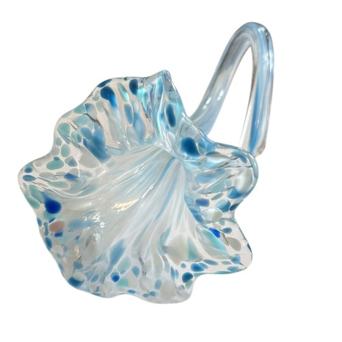 Art glass blue white - blue, hand