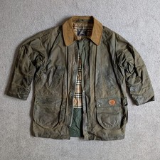 Burberry Wax Jacket Medium Cord Nova Check Tartan Made In England Vintage