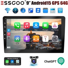 9 Inch Double 2 DIN Android 15 Chatgpt AI Car Stereo With GPS Carplay 4G+64G CAM