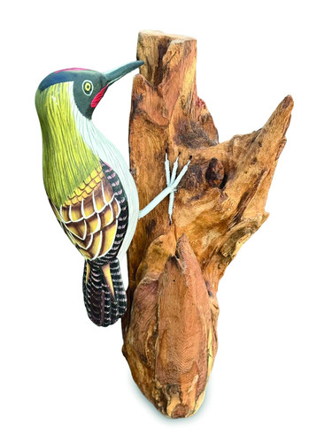 Green woodpecker tree 25cm - woodpecker,