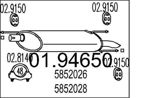 Mts 94650 muffler exhaust - mts, 01.94650