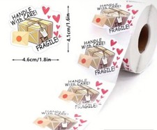 100pPCS flat Packed Handle With Care Fragile Parcel Labels- Postage Stickers