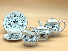 Coalport China Pageant miniature cabinet tea set. Teapot, creamer, sugar, & trio