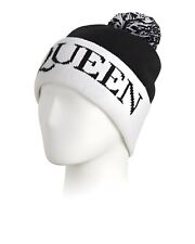 ALEXANDER MCQUEEN Logo-Intarsia Folded-Brim Wool Beanie Hat Size:M  $390 NWT
