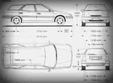 citroen xantia break Blueprint Drawing A4 Photo