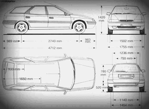 Citroen xantia break blueprint - citroen,