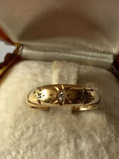 Antique 18ct Gold Gypsy Ring Star  Diamond  Size P 3.5g