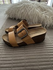 Oak & Hyde Yellow Wedge Sandals Size 3