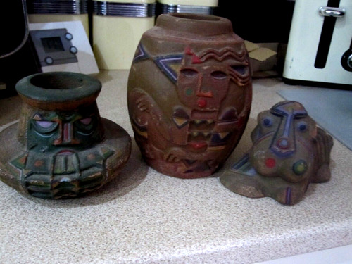 Peruvian pot vase 3 hand - peruvian,