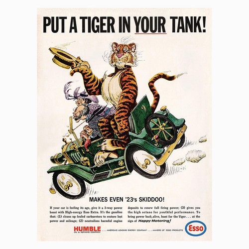 Esso tiger retro metal tin - metal,