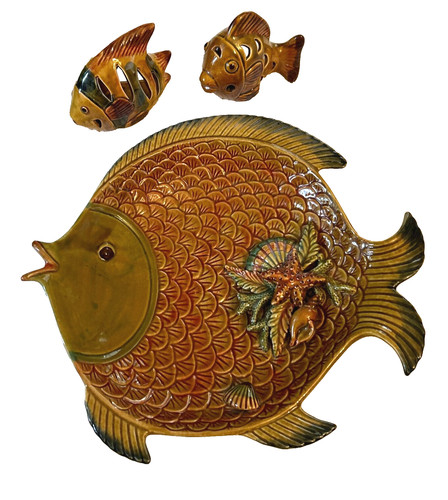Mcm glazed pottery - , fish