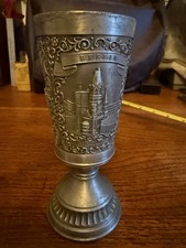 Vintage Collectible German Zinn Becker Embossed Pewter Wine Cup- Berlin