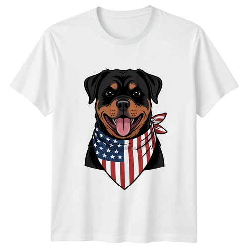 Rottweiler american flag - rottweiler,