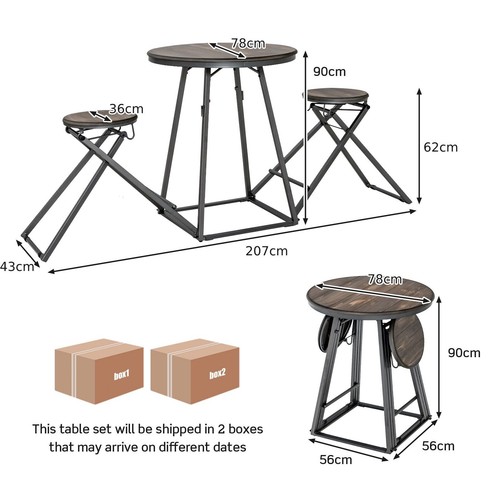 Modern round table - 3-pc,