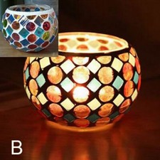 Moroccan mosaic glass votive - moroccan,