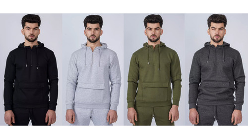 Mens hoodie quarter zip - hoodie,